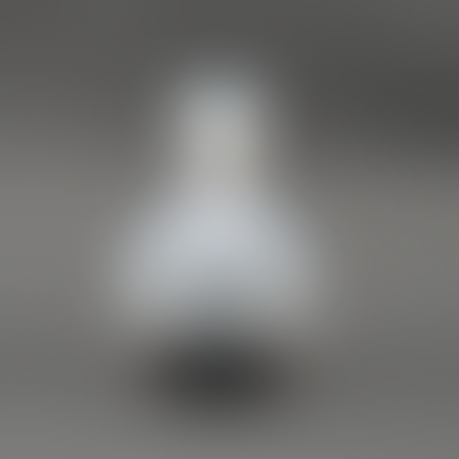 A blurred image of a dog accessory on a gray background.